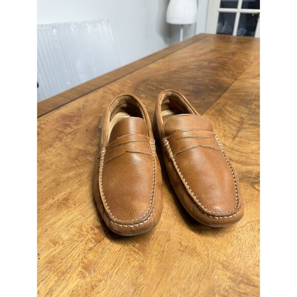 Nordstrom Men’s 10 Cody Driver Driving Penny Loafer Tan Leather Shoes Preppy - Picture 3 of 7